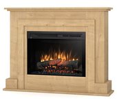 Alva - chimenea eléctrica independiente con calefacción por suelo radiante led - 26' - roble claro - 91 x 118 x 28.5