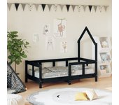 Estructura de cama para niños madera de pino negro 70x140 cm