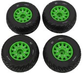 1:10 neumáticos de camión cortos amortiguación fuerte buen agarre textura irregular estable ágil accesorios rc para arrma para senton (verde)
