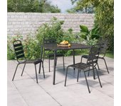 Juego de comedor de jardín 5 piezas | conjunto de jardín | muebles de jardín acero gris antracita cfw945889