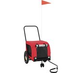 Remolque de bicicleta mascotas hierro tela oxford rojo negro