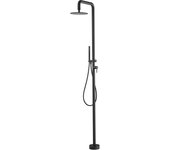Columna de ducha para exterior fabricada en acero inox s316-monomando de 2 vias con mango de ducha-ducha para piscinas, jardines y spa (negro mate)