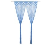 Vidaxl cortina de macramé algodón azul 140x240 cm