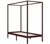 Cama con dosel sin colchón madera maciza marrón 100x200 cm