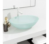 Vidaxl lavabo de vidrio esmerilado 50x37x14 cm