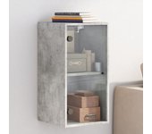Maison exclusive - mueble de pared puertas de vidrio gris hormigón 35x37x68,5 cm