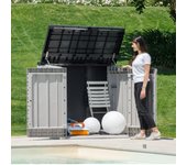 Coffre de jardin storer plus xl - 1270l - taupe