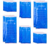Relaxdays pack de 16 bolsas frío calor reutilizables para lesiones, gel y pe, azul, varios tamaños