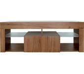 Mueble tv de diseño de madera hugo - 140 x 40 x 50 cm - marrón -