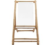 Tumbona de jardín | silla de jardín bambú y lona cfw55815