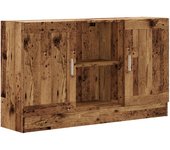 Aparador | aparador de comedor | armario de cocina de madera ingeniería envejecida negro 120x30,5x70 cm cfw15198