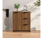 Aparador | aparador de comedor | armario de cocina de madera contrachapada marrón roble 60x30x70 cm cfw70005