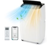 Aire acondicionado portátil 4 en 1, 12000 btu, enfriador de aire con wifi, con calefacción, ventilador y deshumidificador, temporizador de 24 horas,