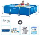 Paquete de piscina - intex - rectángulo - 220x150x60 cm + accesorios a12