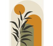 Papel pintado panorámico - hoja boho