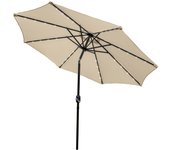 Sombrilla voladiza de 2.7m con luces led blancas frías y función de inclinación terraza jardín exterior parasol toldo