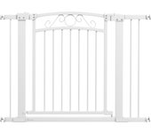 Barrera de seguridad pawhut acero, pa blanco 104x4x77 cm