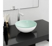 Lavabo de vidrio templado vidaxl 30x12 cm blanco