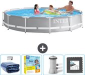Paquete de piscina - intex - alrededor - 366x366x76 cm + accesorios cb10