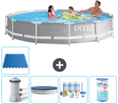 Paquete de piscina - intex - alrededor - 366x366x76 cm + accesorios a2071