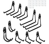 Juego de 10 ganchos de garaje para colgar bicicletas, soporte de pared para guardar herramientas, para techo de jardín