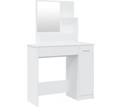 Tocador | mesa tocador | tocador de maquillaje con espejo blanco 86,5x35x136 cm cfw64730