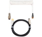 Phoenix kioru cable aviador en espiral con conector tipo c para teclados gaming negro y blanco