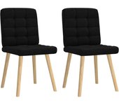 Pack 2 uds sillas de comedor | silla de cocina tela negro cfw93660