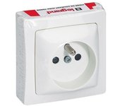 Toma asl 2 polos + tierra f/b de superficie blanco