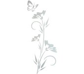 Vinilo adhesivo decorativo esmerilado - flor mariposa