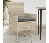 Vidaxl sillones de jardín con cojines 2 uds ratán sintético gris