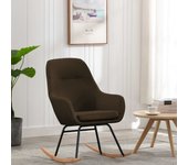 Silla mecedora | sillón balancín relax | sillón de salón de tela marrón cfw441759