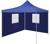 Maison exclusive - cenador plegable con 2 paredes azul 3x3 m