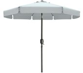 Marbueno sombrilla acero 8 varillas d300 cm polyester blanco jardin, piscina y terraza 104