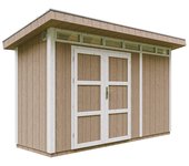Caseta jardin exterior paneles a base de madera lp smartside 4,3 m2 con suelo y baldosas bituminosas - l161xa412xa239 cm - timbela m902a - terra brown