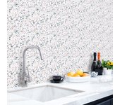 30 vinilo baldosas terrazzo pedro - adhesivo de pared - revestimiento sticker mural decorativo - 30stickers10x10cm
