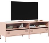 Vidaxl mueble para tv acero laminado en frío rosa 135x39x43,5 cm