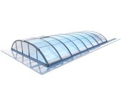 Cobertor de piscina horizon - 4,33x3,36 m - policarbonato celular de 8 mm - color ral 7016 - grafit lub ral 7037 - szary - eco307 - altanka