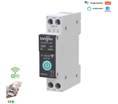 Interruptor inteligente wifi de 30 a para alexa, asistente de google, control remoto por aplicación, con medición, control por voz y temporizador