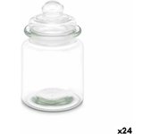 Tarro transparente vidrio 250 ml 8 x 13 x 8 cm (24 unidades) con tapa