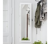 Armario joyero con llave y luz led organizador de joyas y maquillajes con espejo blanco 37x9,6x120 cm csw426207