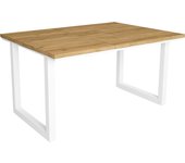 Mesa de comedor haru 140, roble, patas blancas, patas