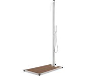 Maison exclusive - ducha de jardín con base marrón 225 cm acero inoxidable