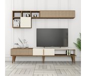 Mueble tv con estante milan tv crema nogal