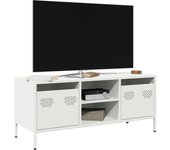 Vidaxl mueble para tv acero laminado en frío blanco 101,5x39x43,5 cm