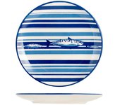 H&h 12 platos de fruta puerto de gres decorado 19,5 cm