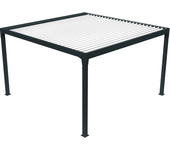 Kokoon 1 - pérgola bioclimática autoportante (estrutura gris antracito y lamas blancas - 4,00m x 3,046m)