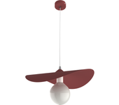 Lumicom | piuma lampara de techo, 1x e27, max 42w, metal, rojo cowhide, d.40cm
