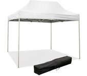 Cenador plegable plegable 3x2 blanco revestido en pvc impermeable
