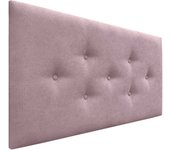 Dhome cabecero de tela acualine con 3 hileras intercaladas de botones y patas cabezal tapizado cama lujo(rosa, 105cm)